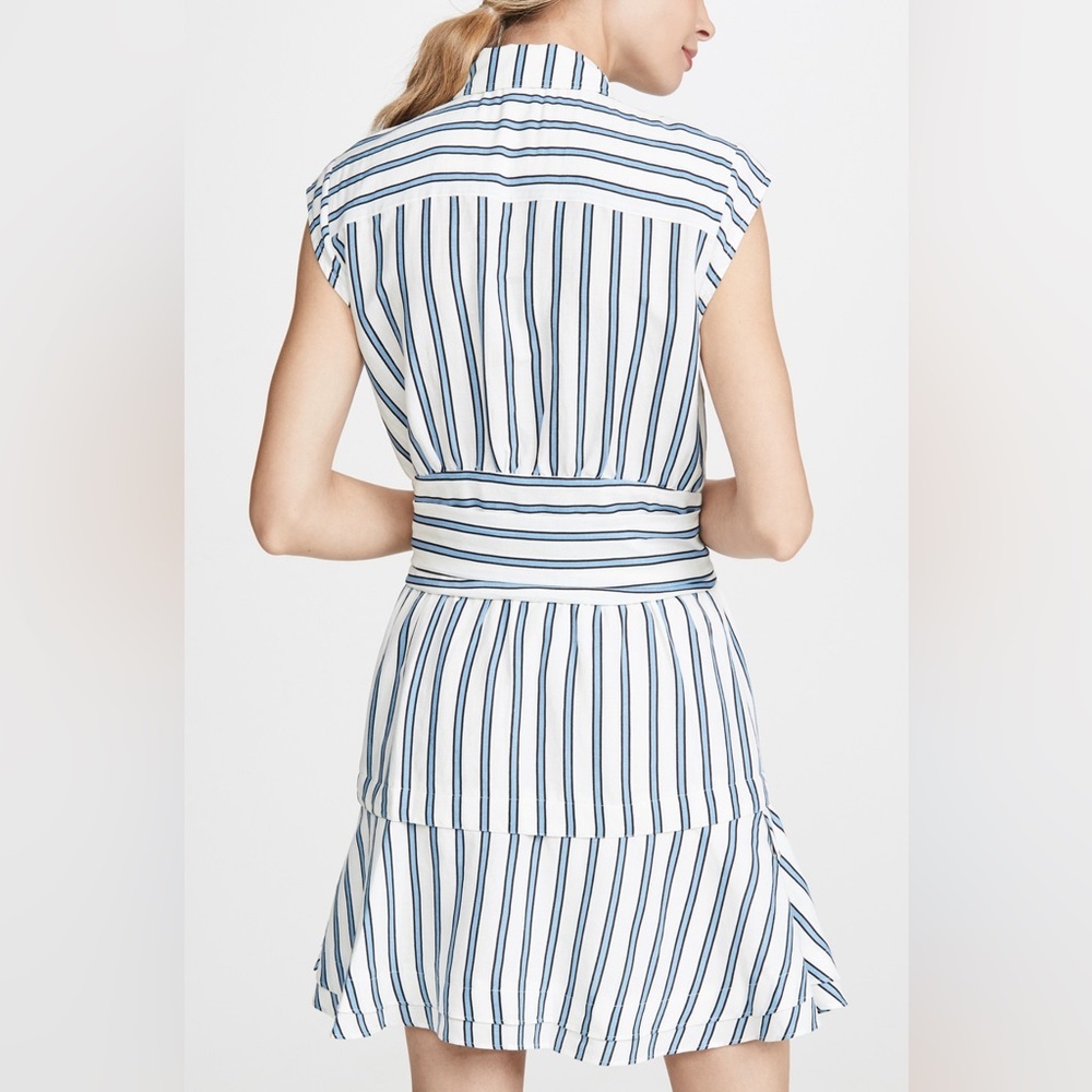 Derek Lam 10 Crosby Striped Tie Waist Shirt Dress Size 8 - Picture 7 of 10